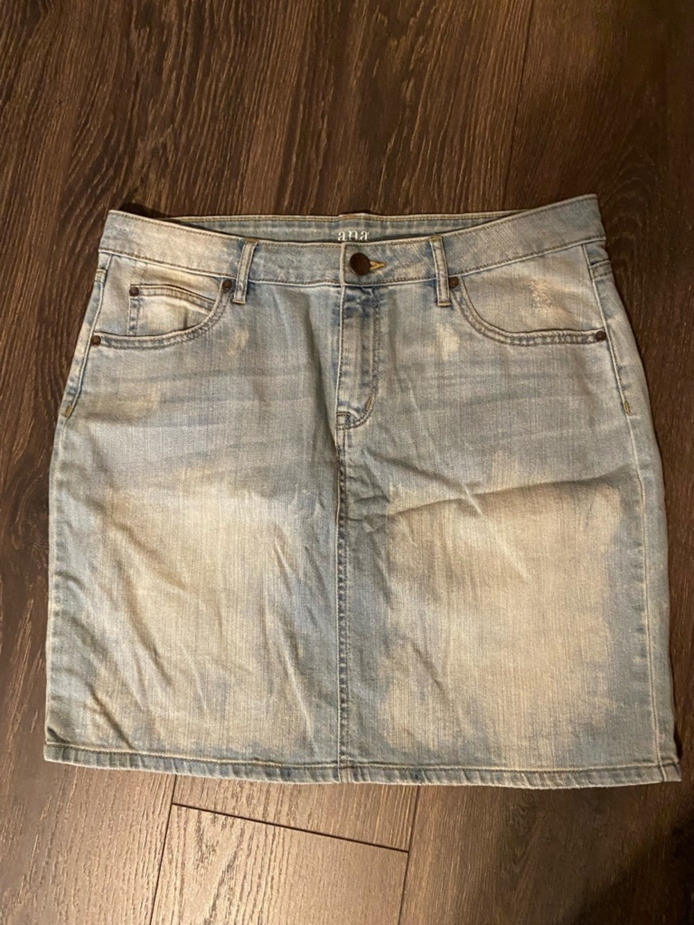 a.n.a Light Blue Washed Denim Skirt